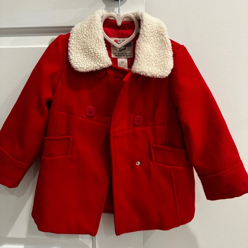 Oshkosh Bogash red pea coat | 3T